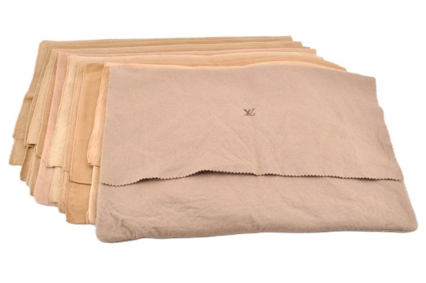 Authentic Louis Vuitton Dust Bag 10 Set Cotton Beige 18.1x13.6x0.2 LV 9873F on Sale