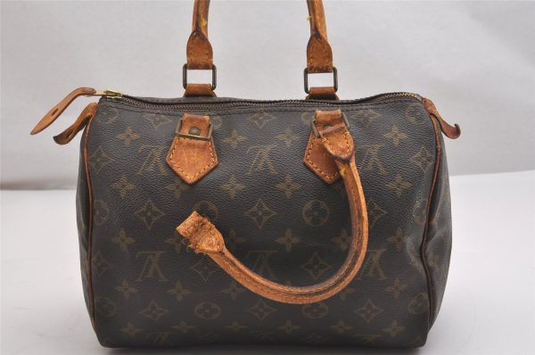 Authentic Louis Vuitton Monogram Speedy 25 Boston Hand Bag M41528 LV Junk 2570I Sale