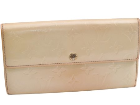 Authentic Louis Vuitton Vernis Pochette Porte Monnaie Credit Wallet Ivory 0005G For Discount