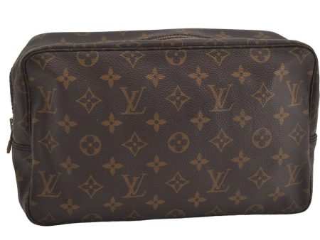 Auth Louis Vuitton Monogram Trousse Toilette 28 Clutch Hand Bag M47522 LV 1817I For Discount