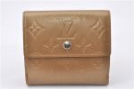 Auth Louis Vuitton Vernis Porte Monnaie Billets Cartes Credit Wallet Beige 7866F Fashion