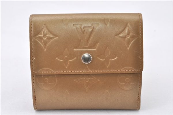 Auth Louis Vuitton Vernis Porte Monnaie Billets Cartes Credit Wallet Beige 7866F Fashion