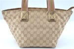 Auth GUCCI Sherry Line Shoulder Tote Bag GG Canvas Leather 131228 Beige J6414 Discount