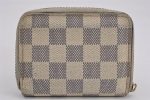 Authentic Louis Vuitton Damier Azur Zippy Coin Purse Wallet N63069 LV Junk K4964 For Cheap