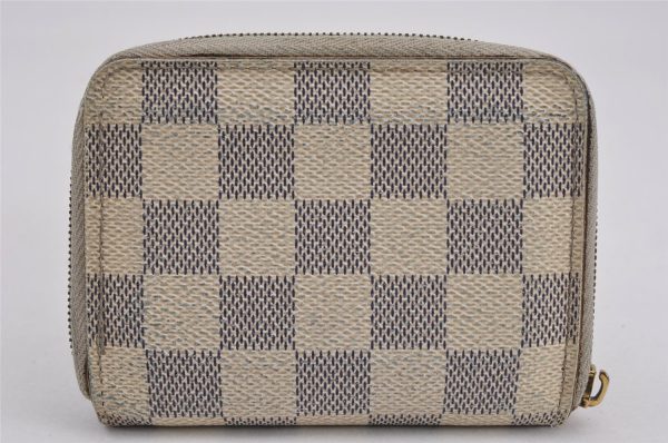 Authentic Louis Vuitton Damier Azur Zippy Coin Purse Wallet N63069 LV Junk K4964 For Cheap