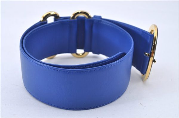 Authentic Christian Dior Vintage Belt Leather Size 65cm 25.6inches Blue CD 3358F For Discount