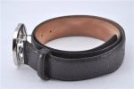 Auth GUCCI Guccissima Interlocking Belt GG Leather 37.4  411924 Brown Box 3385F Supply