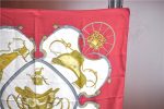 Authentic HERMES Carre 90 Scarf  Springs  Silk Red Bordeaux Red J9512 Fashion