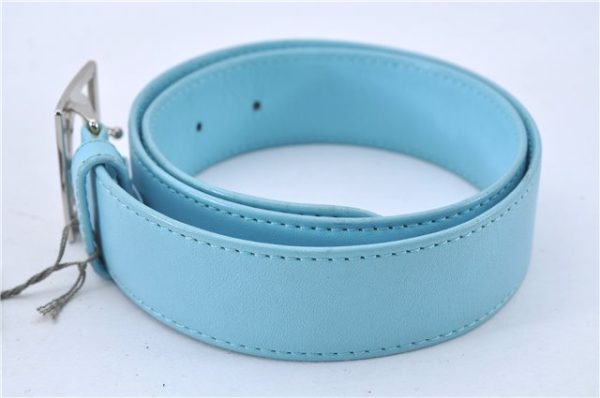 Authentic Christian Dior Belt Leather Size 70cm 27.6inches Light Blue CD 3359F Online