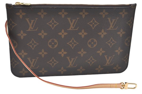 Authentic Louis Vuitton Monogram Neverfull Pouch Purse Clutch Bag LV K4411 For Discount