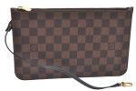 Authentic Louis Vuitton Damier Neverfull Pouch Purse Clutch Bag LV K4398 Online Hot Sale