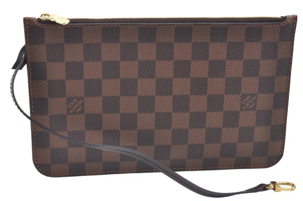 Authentic Louis Vuitton Damier Neverfull Pouch Purse Clutch Bag LV K4398 Online Hot Sale