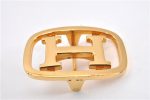 Authentic HERMES Vintage Buckle for Leather Belt H Logo Gold 2122G on Sale