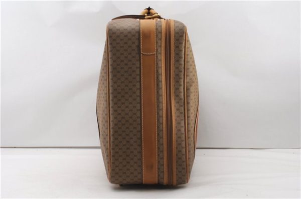 Authentic GUCCI Micro GG Web Sherry Line Trunk Case GG PVC Leather Brown 7315F Fashion