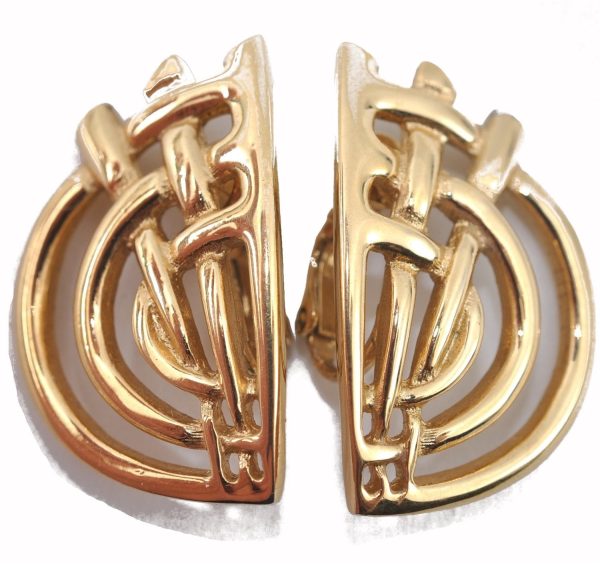 Authentic GIVENCHY Vintage Earrings Gold J5753 Discount