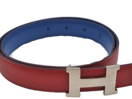 Authentic HERMES Mini Constance Leather Belt Size 65cm 25.6  Red Blue 9249E Cheap