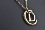 Authentic Christian Dior Gold Tone Chain Pendant Necklace CD Box 2785F Discount