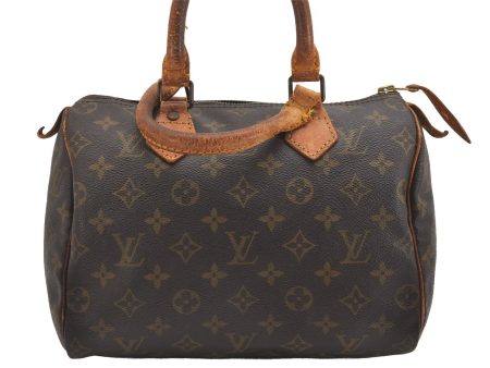 Authentic Louis Vuitton Monogram Speedy 25 Boston Hand Bag M41528 LV Junk 2570I Sale