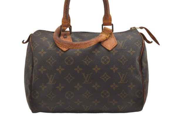 Authentic Louis Vuitton Monogram Speedy 25 Boston Hand Bag M41528 LV Junk 2570I Sale