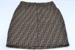 Authentic FENDI Zucca Skirt Canvas USA Size 26 inch Brown Black J2870 Fashion