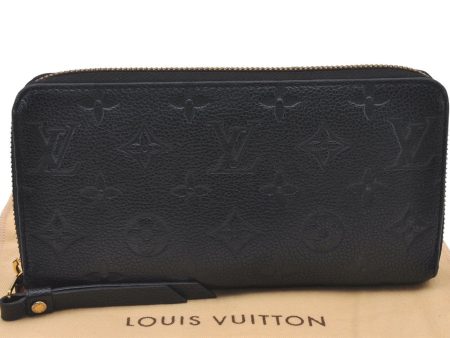 Authentic Louis Vuitton Monogram Empreinte Zippy Wallet Black M61864 LV 7072H Supply