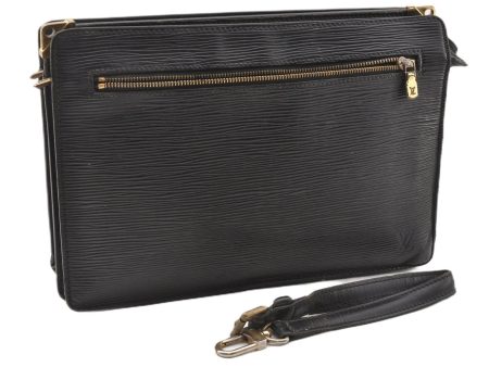 Authentic Louis Vuitton Epi Enghien 2Way Shoulder Clutch Bag M52112 Black K4789 on Sale