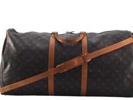 Authentic Louis Vuitton Monogram Keepall Bandouliere 60 M41412 Boston Bag 9328E Discount