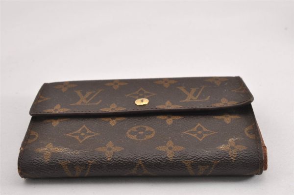 Authentic Louis Vuitton Monogram Porte Tresor Etui Papier Wallet M61202 LV K4957 on Sale