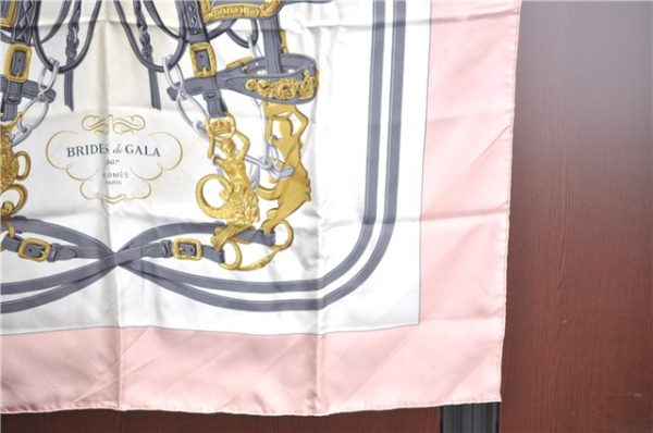 Authentic HERMES Carre 90 Scarf  BRIDES de GALA par  Silk Pink J9568 on Sale