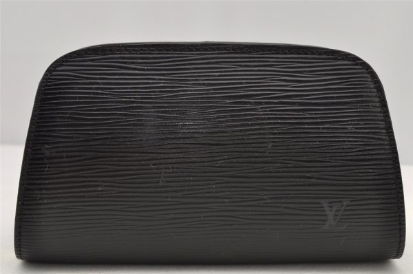 Authentic Louis Vuitton Epi Dauphine Cosmetic Pouch Black M48442 LV 0999I on Sale