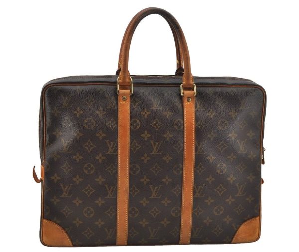 Auth Louis Vuitton Monogram Porte Documents Voyage M53361 Briefcase Junk 1819I Sale