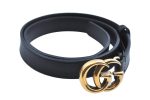 Authentic GUCCI Belt GG 24-28 Leather 409417 Black K4537 Online Sale