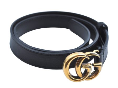 Authentic GUCCI Belt GG 24-28 Leather 409417 Black K4537 Online Sale