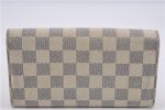 Authentic Louis Vuitton Damier Azur Portefeuille Sarah Wallet N61735 LV 0004G For Discount