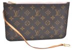 Authentic Louis Vuitton Monogram Neverfull Pouch Purse Clutch Bag Pink LV K4437 Online