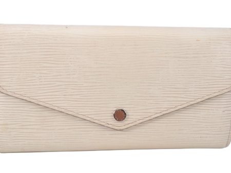 Authentic Louis Vuitton Epi Portefeuille Sarah Long Wallet White M6057J LV 2010G Sale