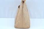 Authentic CHANEL Caviar Skin Medallion CC Logo Shoulder Tote Bag Beige 0892I Hot on Sale