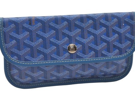 Authentic Goyard Saint Louis Pouch Purse PVC Leather Blue 0905I on Sale