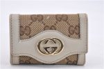 Authentic GUCCI Vintage 6 Key Case Holder GG Canvas Leather 282432 Brown 2097G on Sale