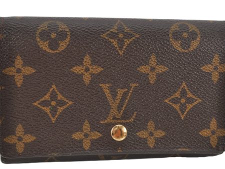 Auth Louis Vuitton Monogram Porte Monnaie Billets Tresor Wallet M61730 LV 1944G Online Hot Sale