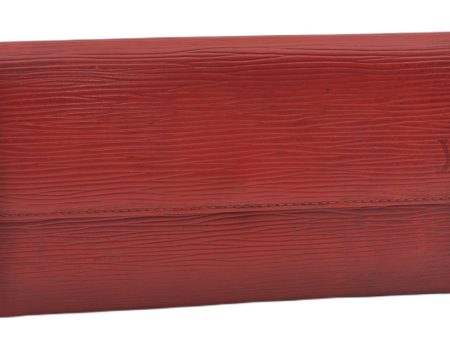 Auth Louis Vuitton Epi Pochette Porte Monnaie Credit Wallet Red M63577 LV K4838 on Sale