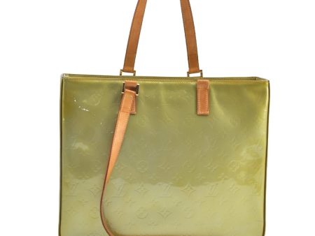 Auth Louis Vuitton Vernis Columbus Shoulder Tote Bag Light Green LV Junk J9617 Online Hot Sale