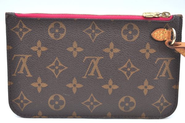 Authentic Louis Vuitton Monogram Neverfull Pouch Purse Clutch Bag Pink LV K4435 For Discount