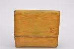 Authentic Louis Vuitton Epi Trifold Wallet Key Case Yellow 3Set LV Junk K4792 Discount