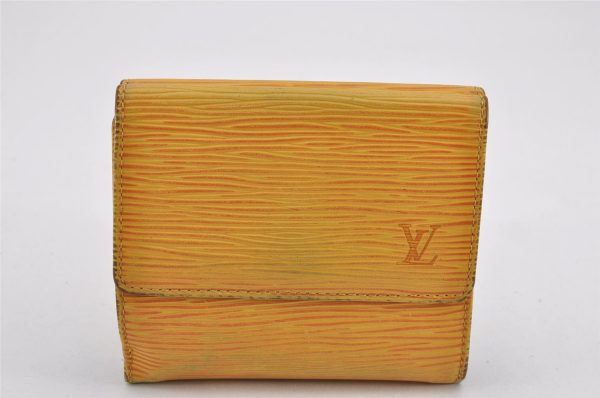 Authentic Louis Vuitton Epi Trifold Wallet Key Case Yellow 3Set LV Junk K4792 Discount