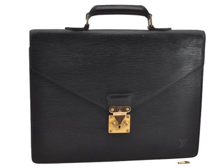 Authentic Louis Vuitton Epi Serviette Conseiller Briefcase Black M54422 LV 1818I For Discount