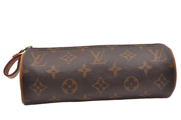 Authentic Louis Vuitton Monogram Trousse Ronde Pen Case Pouch M47630 Junk 0964I Sale