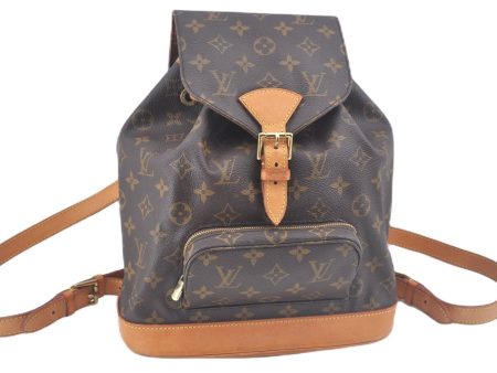 Authentic Louis Vuitton Monogram Montsouris MM Backpack M51136 LV 1970G Cheap