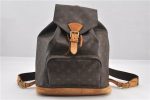 Authentic Louis Vuitton Monogram Montsouris GM Backpack M51135 LV 1200G Fashion