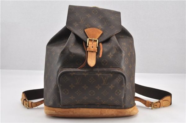 Authentic Louis Vuitton Monogram Montsouris GM Backpack M51135 LV 1200G Fashion